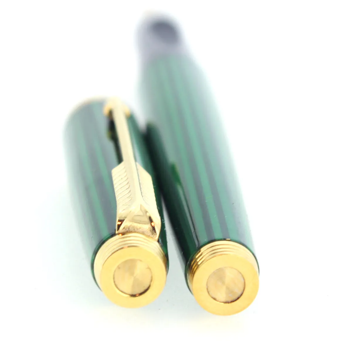 1984 PARKER 75 LAQUE MALACHITE GREEN 14K FINE NIB FOUNTAIN PEN NOS NEVER INKED