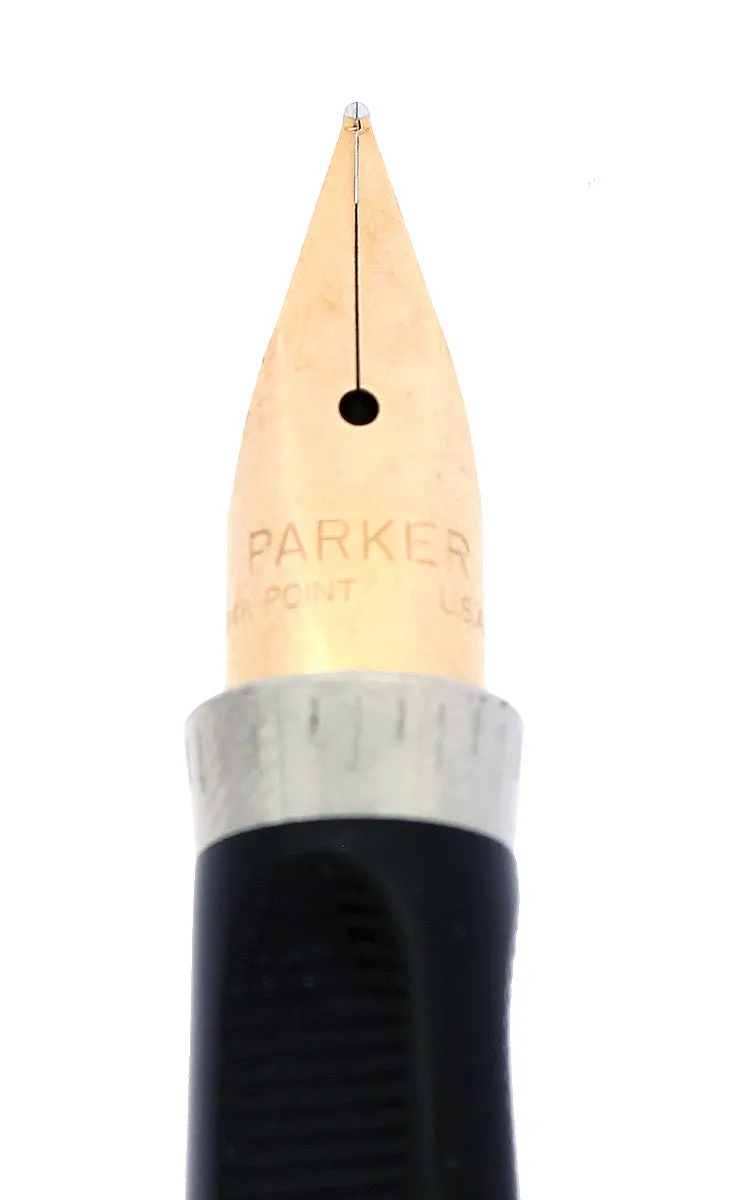 1984 PARKER 75 LAQUE MALACHITE GREEN 14K FINE NIB FOUNTAIN PEN NOS NEVER INKED