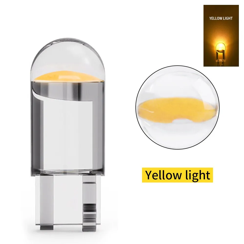 2/10X T10 W5W Canbus Car Lights COB Bulbs 24V Truck RV Interior Parts Dome Read Lamp White 6000K License Plate Lamp 3000K Yellow