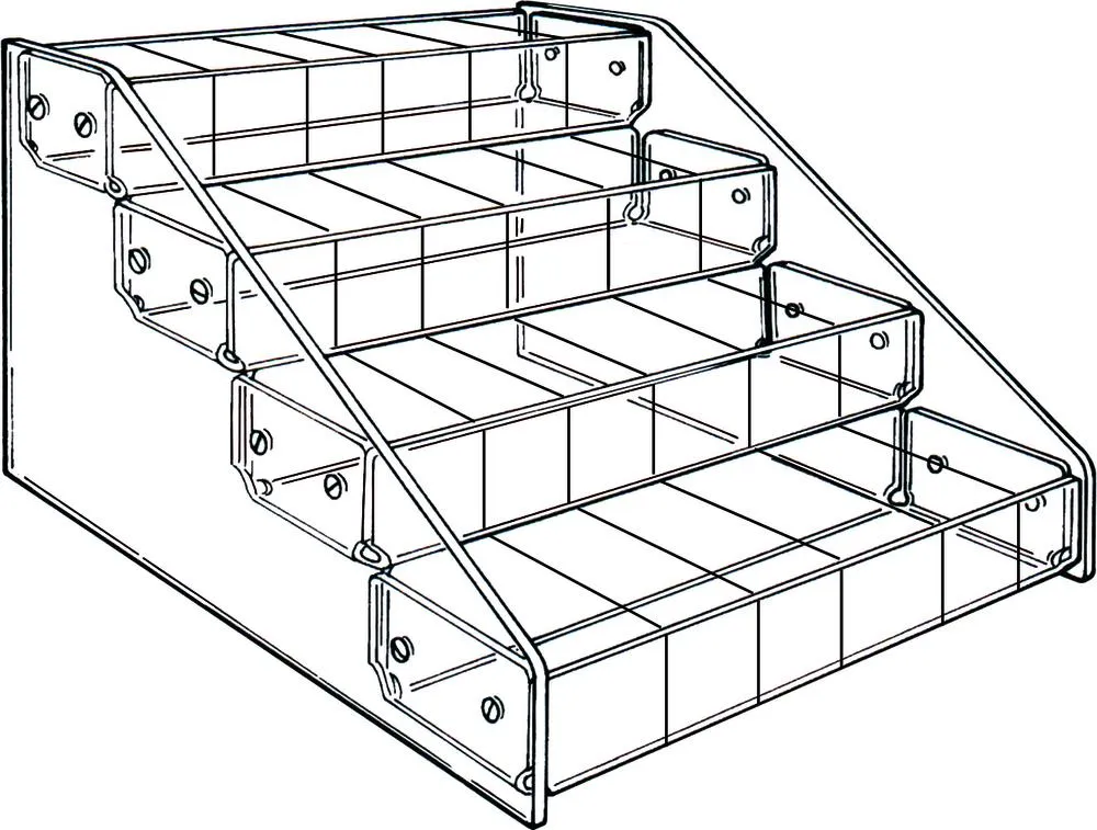 4 Tier - 24 Bins Multi-Tier Bin Organizer ideal for stores, storing small parts, toys, and more.