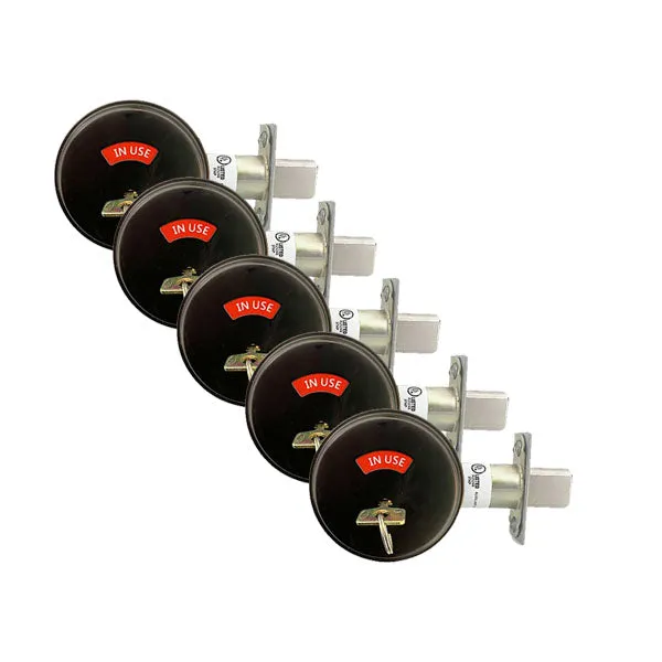 5 x Premium Commercial Privacy Indicator Deadbolt – 10B – Oil Rubbed Bronze – Grade 2 (Pack of 5)