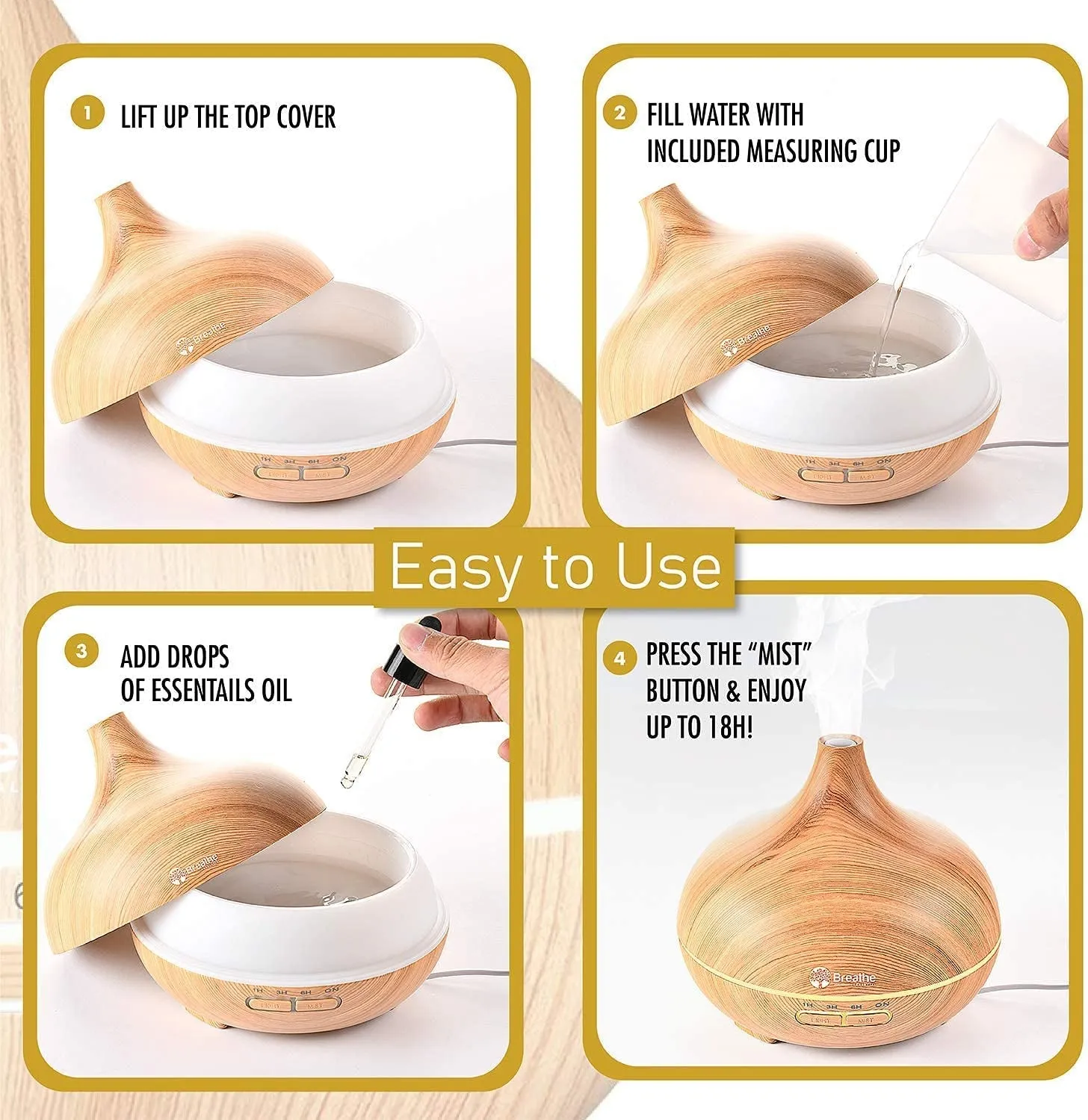 550Ml Diffusers for Essential Oils with Cleaning Kit