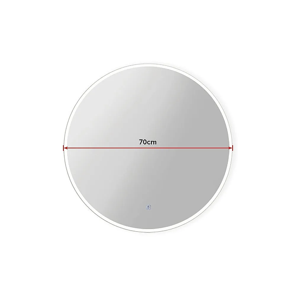 70cm LED Touch Control Waterproof Round Bathroom Mirror