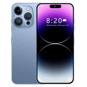 A SLICE RED I14 Pro Max Unlocked Cell Phone,Long Battery Life 6.82" HD Screen Unlocked Phones,Android13 6 256GB Smartphone with 128G Memory Card,Dual SIM/Fingerprint Lock/Face ID/GPS(Blue)