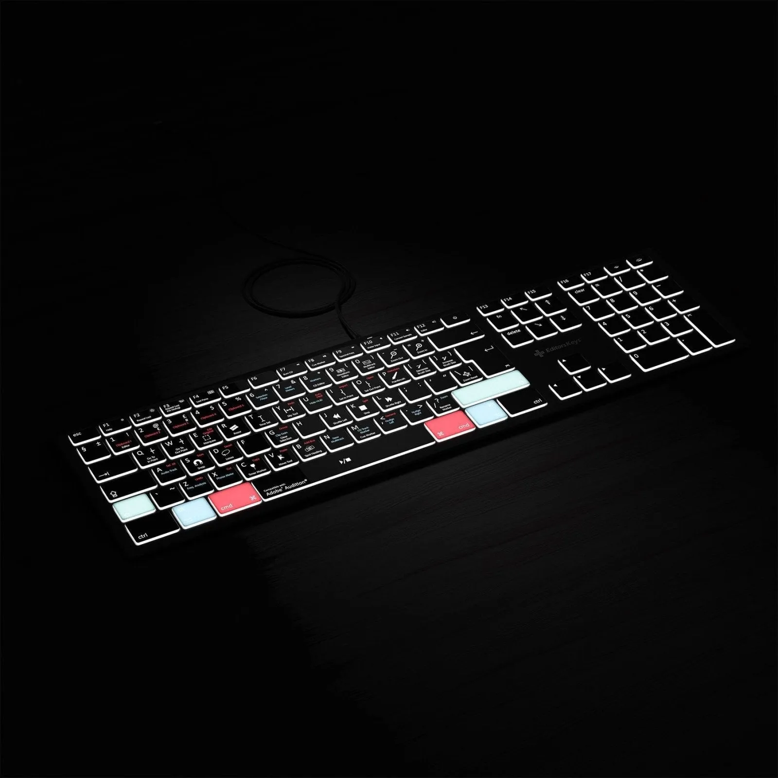 Adobe Audition Keyboard - Backlit Mac & PC