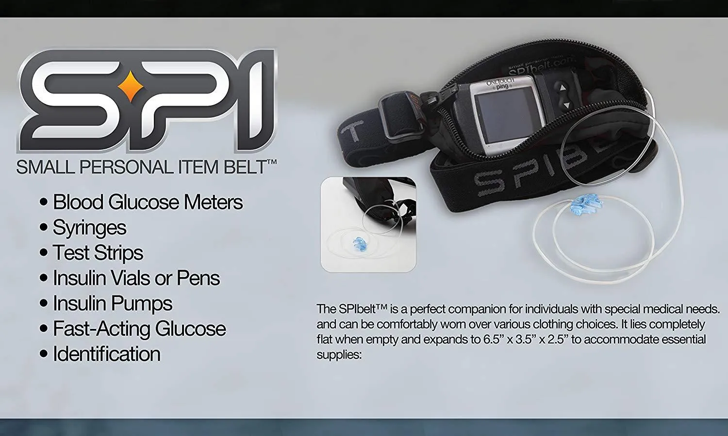Adult Diabetic SPIbelt® with a Pass-Through Hole