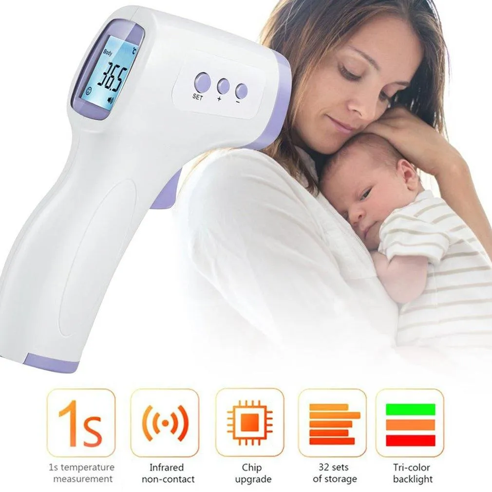 Adults/Children Digital Non-Contact Infrared LCD Display Laser Temperature Thermometer