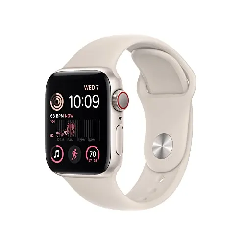 Apple Watch SE (2nd Gen) [GPS   Cellular 40mm] Smart Watch w/Starlight Aluminum Case & Starlight Sport Band - S/M. Fitness & Sleep Tracker, Crash Detection, Heart Rate Monitor, Water Resistant
