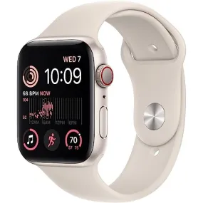 Apple Watch SE (2nd Gen) (GPS   Cellular, 40mm) - Starlight Aluminum Case with Starlight Sport Band, S/M (Renewed)
