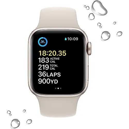Apple Watch SE (2nd Gen) (GPS   Cellular, 40mm) - Starlight Aluminum Case with Starlight Sport Band, S/M (Renewed)