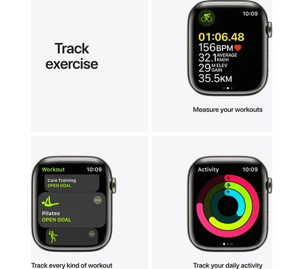 Apple Watch Series 7 GPS   Cellular - Graphite Stainless Steel with Graphite Milanese Loop, 41mm - Pristine