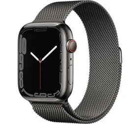 Apple Watch Series 7 GPS   Cellular - Graphite Stainless Steel with Graphite Milanese Loop, 41mm - Pristine