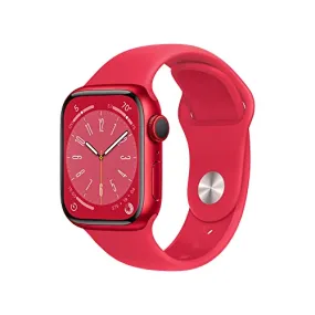 Apple Watch Series 8 [GPS   Cellular 41mm] Smart watch w/ (PRODUCT)RED Aluminum Case w/ (PRODUCT)RED Sport Band-M/L. Fitness Tracker, Blood Oxygen & ECG Apps, Always-On Retina Display, Water Resistant