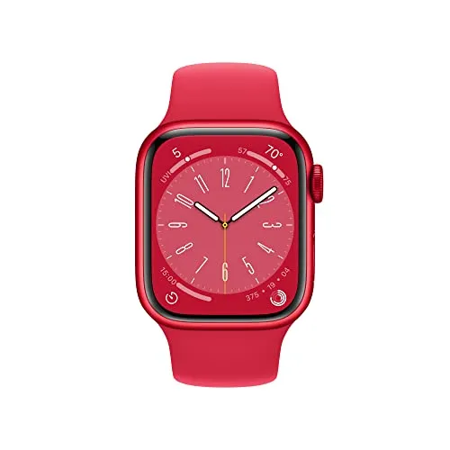 Apple Watch Series 8 [GPS   Cellular 41mm] Smart watch w/ (PRODUCT)RED Aluminum Case w/ (PRODUCT)RED Sport Band-M/L. Fitness Tracker, Blood Oxygen & ECG Apps, Always-On Retina Display, Water Resistant