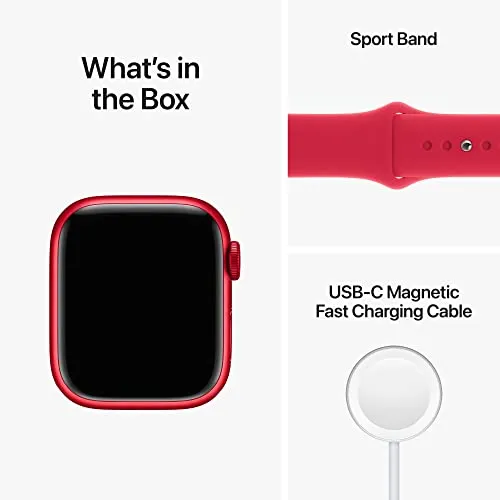 Apple Watch Series 8 [GPS   Cellular 41mm] Smart watch w/ (PRODUCT)RED Aluminum Case w/ (PRODUCT)RED Sport Band-M/L. Fitness Tracker, Blood Oxygen & ECG Apps, Always-On Retina Display, Water Resistant