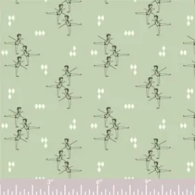 Arabesque - Mint - Piroulette - Arleen Hillier - Birch Fabrics - Poplin