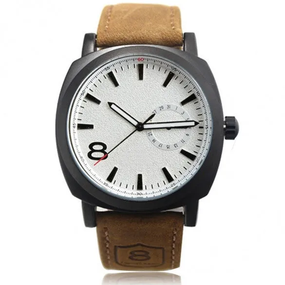 Army Military Style Men's Watches Leather Strap Quartz Watch Wrist Watch
