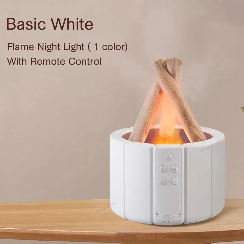 Aroma Diffuser Humidifier Simulated Flame Aroma Diffuser Bonfire Air Humidifier Ultrasonic Cool Mist Maker Fogger LED Essential Oil Lamp Difusor
