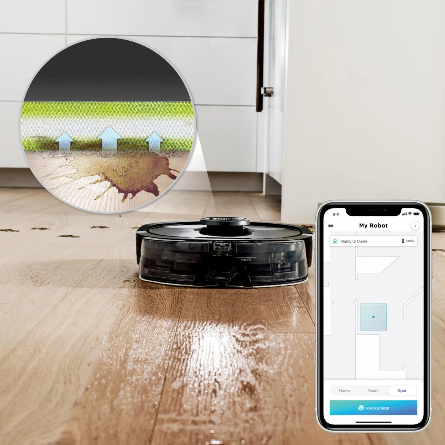 Aspiradora Robot con sistema de autovaciado - Shark Matrix Plus 2 en 1, Negro con gris, RV2620WAMX