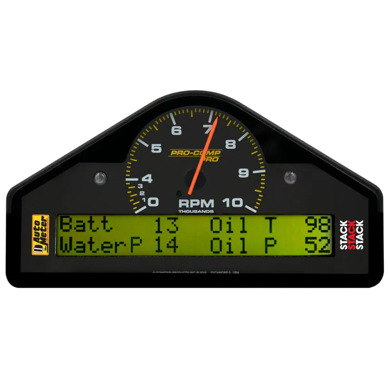 Auto Meter Pro-Comp Race Dash Gauge Kit - Fuel Pressure/Oil Pressure/Oil Temperature/Speedometer/Tachometer/Voltmeter/Water Temperature - Black Face