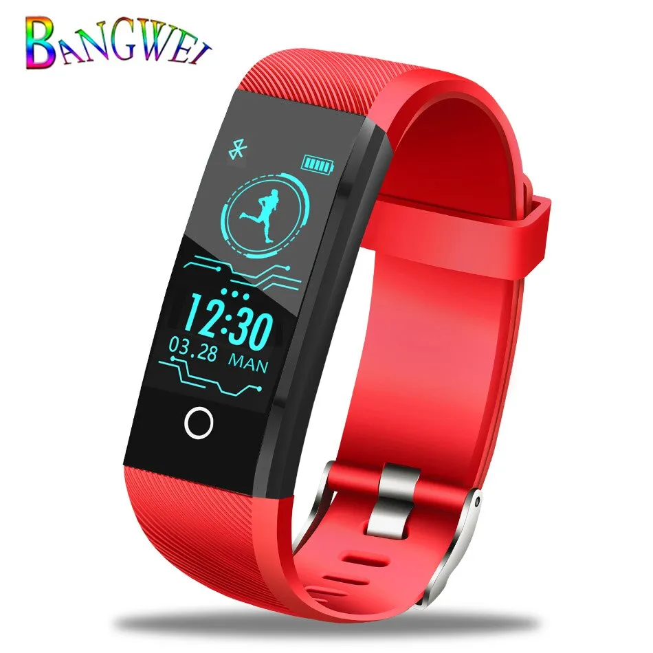 BANGWEI 2018 New Smart Wristband Heart Rate Tracker Blood Pressure Oxygen Fitness wrisband IP68 Waterproof Smart watch Men women