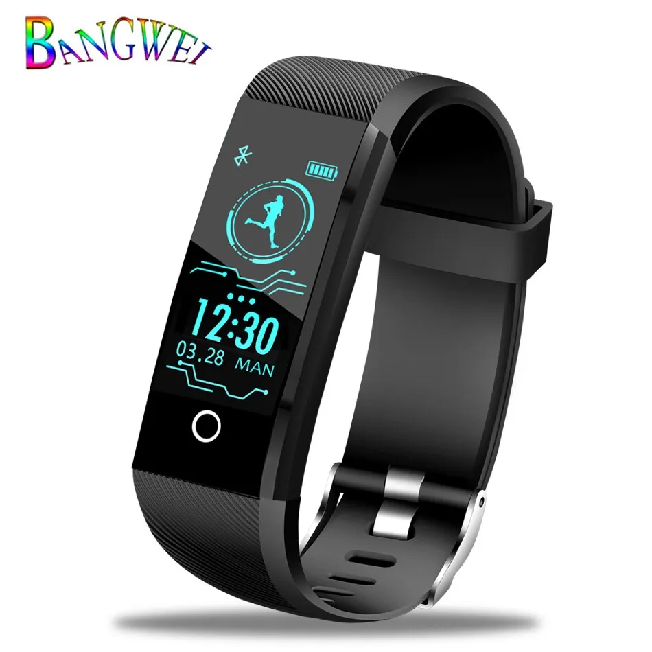 BANGWEI 2018 New Smart Wristband Heart Rate Tracker Blood Pressure Oxygen Fitness wrisband IP68 Waterproof Smart watch Men women
