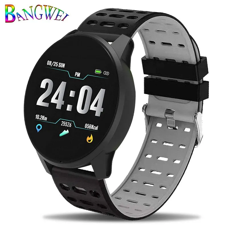 BANGWEI 2019 New Smart health watch Blood Pressure Heart Rate Sport Mode Smart Watch Men Women fitness watch waterproof clock