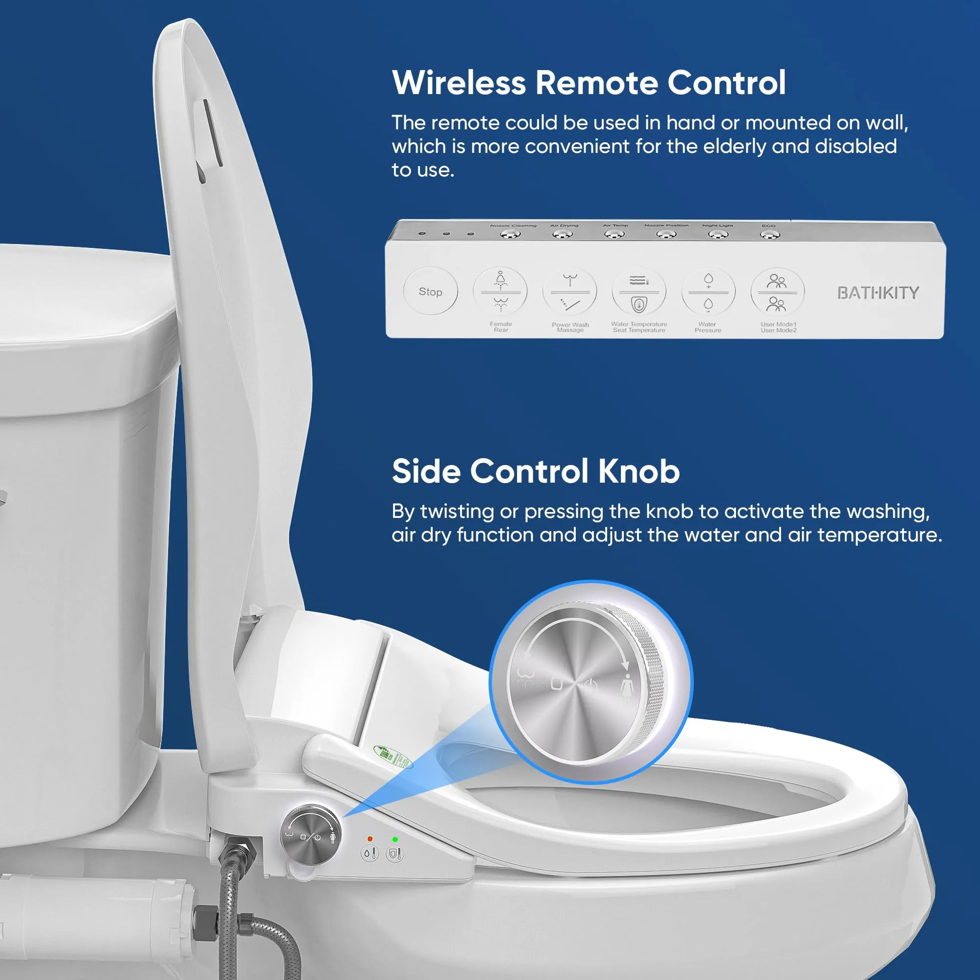 BATHKITY Heated Bidet Toilet Seat with Dryer