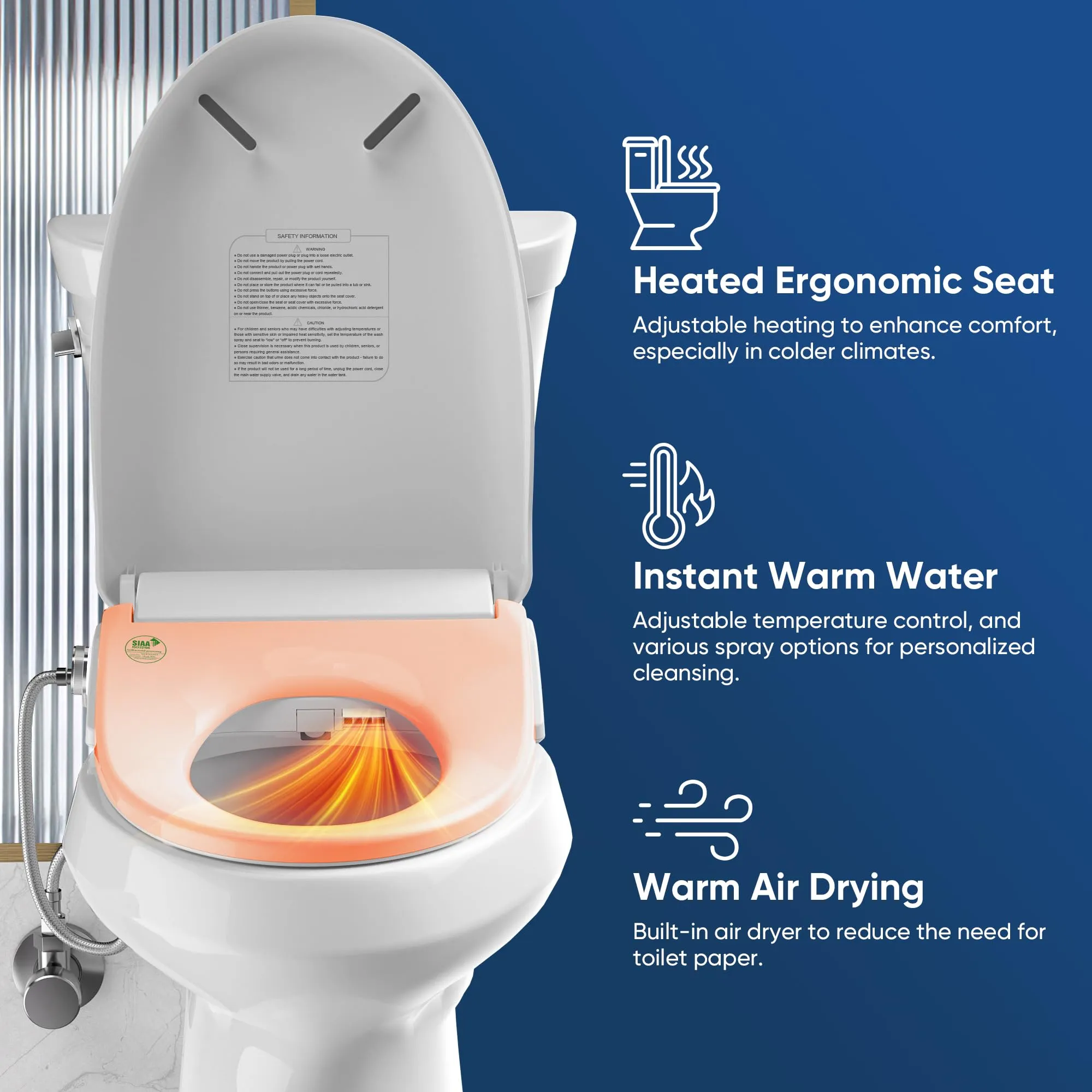 BATHKITY Heated Bidet Toilet Seat with Dryer