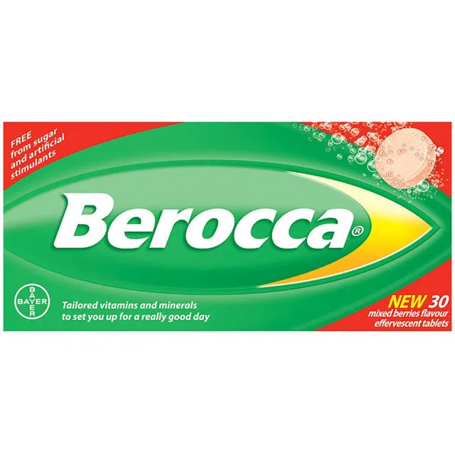 Berocca Berry Flavour Effervescent Tablets (30 Tablets)