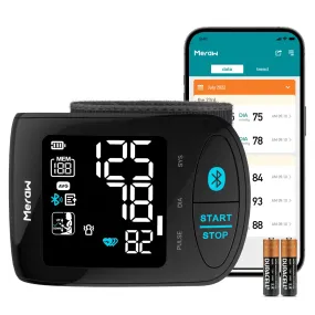 Blood Pressure Monitor Adult Cuff, Blood Pressure Cuff Monitor Wrist, Blood Pressure Machine Home Use 5.3-8.5" Irregular Heartbeat Monitoring APP Automatic Bluetooth High Accuracy Aspen Black