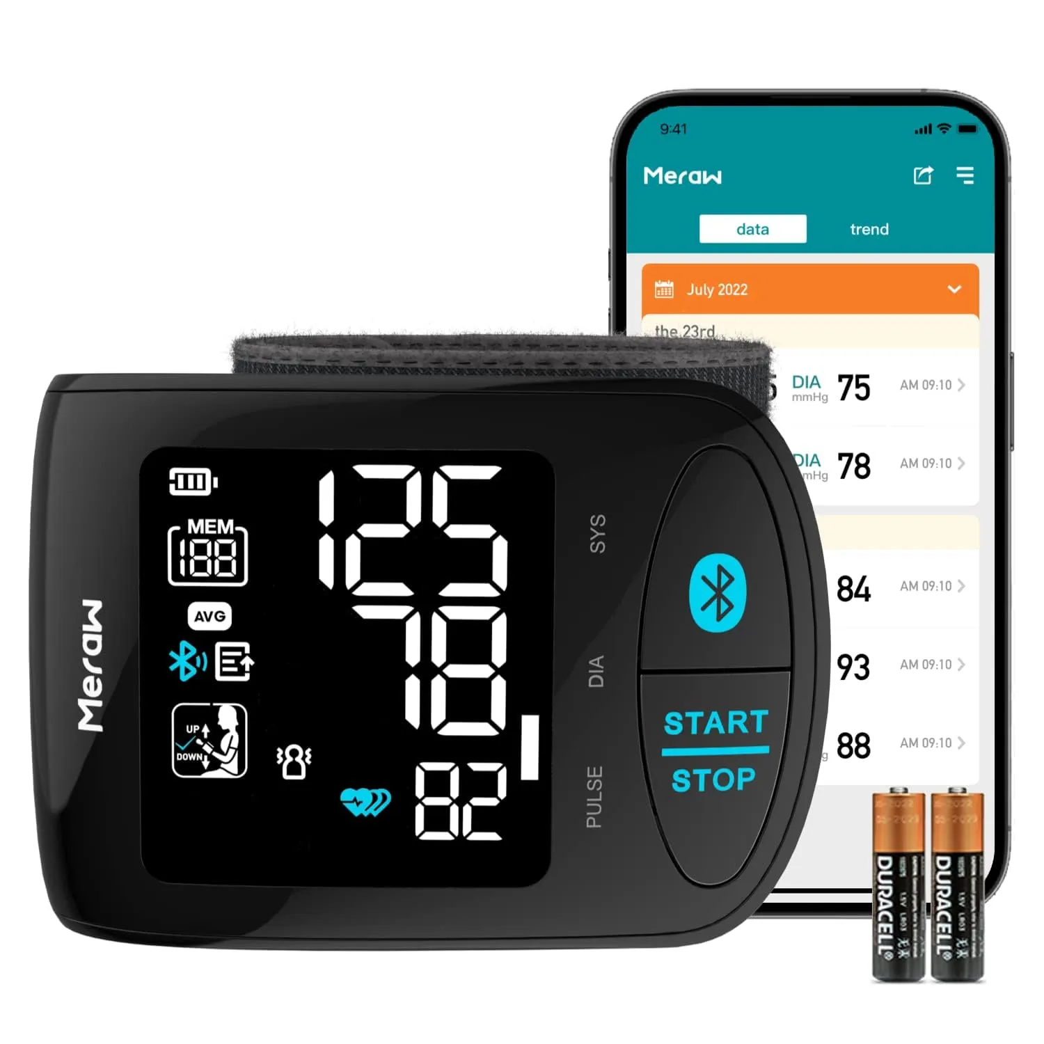 Blood Pressure Monitor Adult Cuff, Blood Pressure Cuff Monitor Wrist, Blood Pressure Machine Home Use 5.3-8.5" Irregular Heartbeat Monitoring APP Automatic Bluetooth High Accuracy Aspen Black