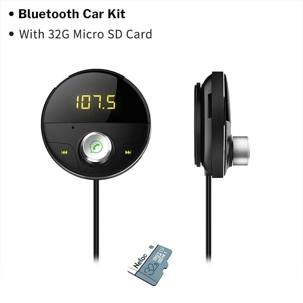 Bluetooth AUX Handsfree Car Kit Receiver Wireless Hands Free Carkit Adapter For Auto SpeakerPhone 3.5mm Jack FM Transmitter