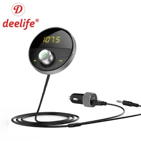 Bluetooth AUX Handsfree Car Kit Receiver Wireless Hands Free Carkit Adapter For Auto SpeakerPhone 3.5mm Jack FM Transmitter