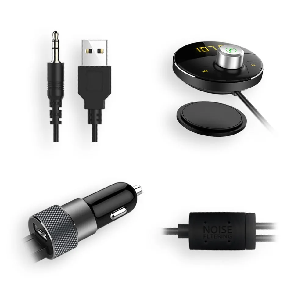 Bluetooth AUX Handsfree Car Kit Receiver Wireless Hands Free Carkit Adapter For Auto SpeakerPhone 3.5mm Jack FM Transmitter