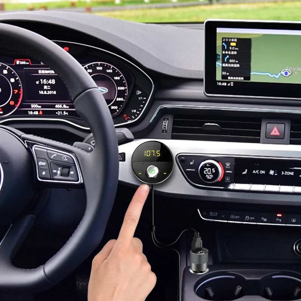 Bluetooth AUX Handsfree Car Kit Receiver Wireless Hands Free Carkit Adapter For Auto SpeakerPhone 3.5mm Jack FM Transmitter