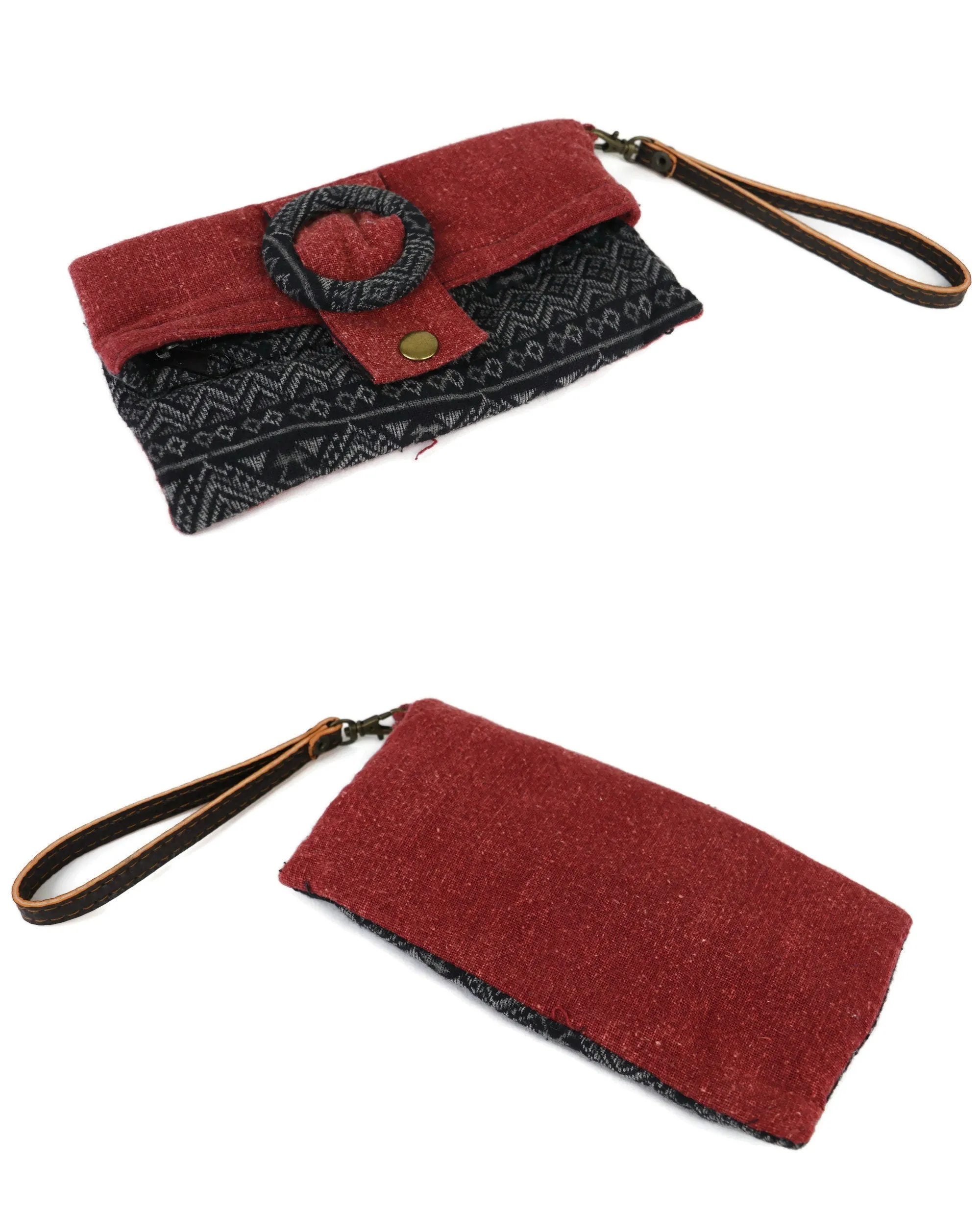 Boho Wristlet Wallet, Bohemian, Women Wallet, Hippie, Ethnic Wallet, Makeup bag, Hmong Purse, Ethnic Purse,Zipper Wallet, boho gift her