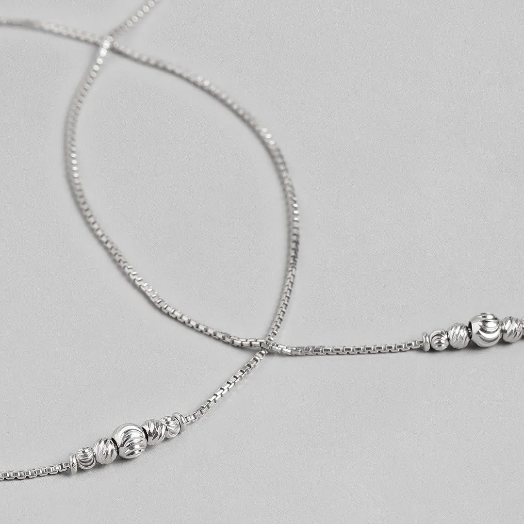 Bold Bead 925 Silver Anklet