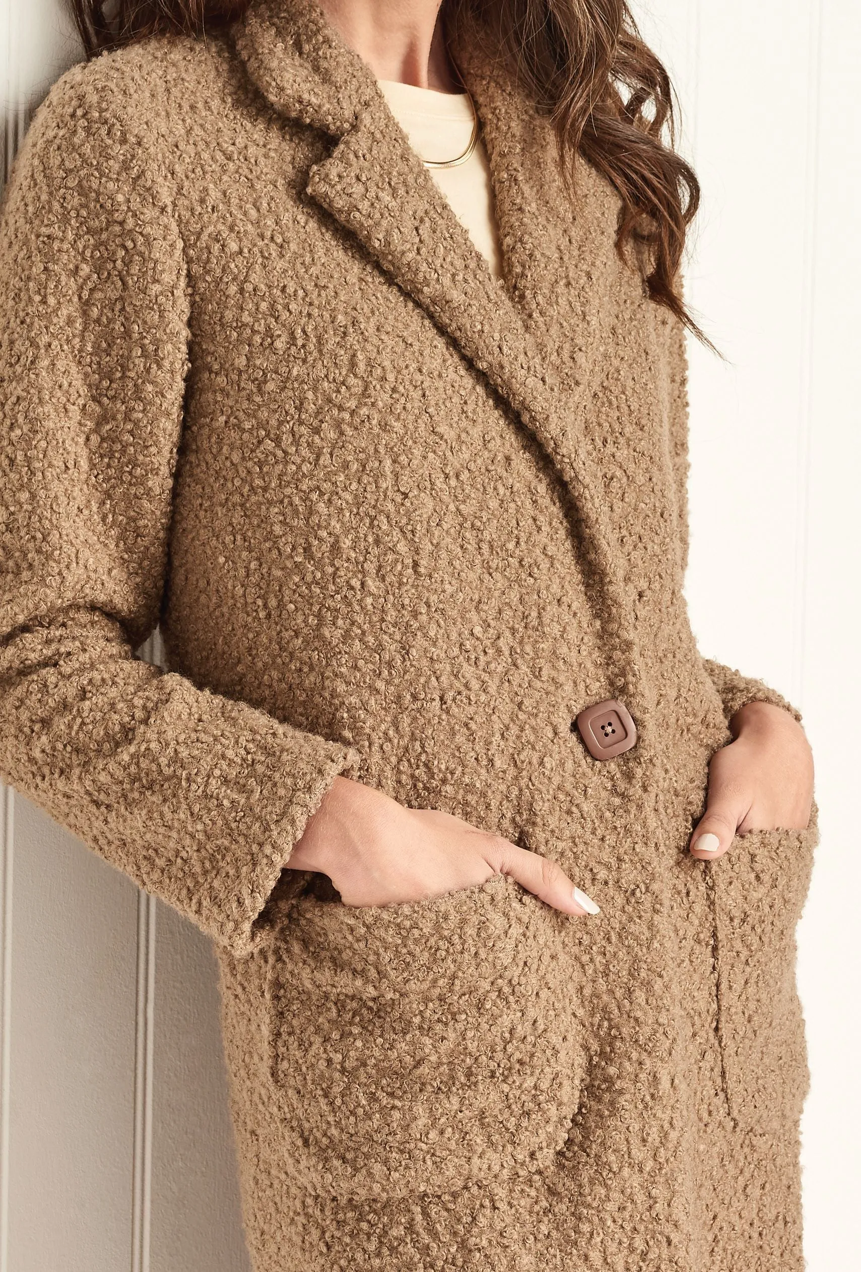 Boucle Women’s Coat With Pockets Sewing Pattern