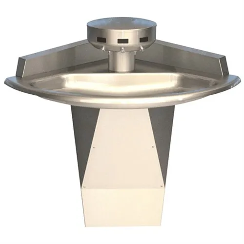 Bradley SN2013 Sentry Washfountain, 54", Corner Mount, IR Activated, B Drain