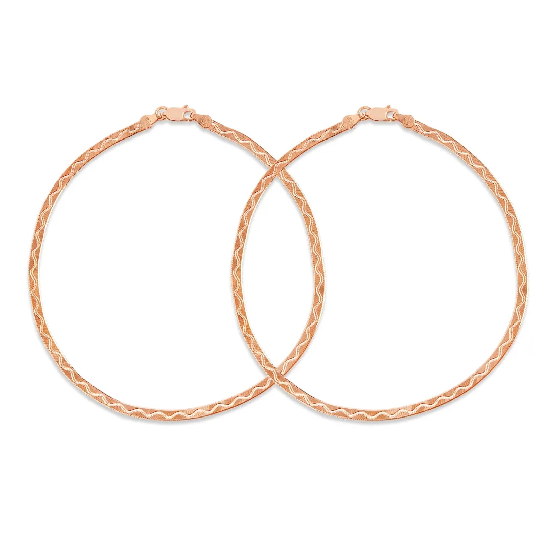 Braided 925 Silver Anklet in Rose Gold