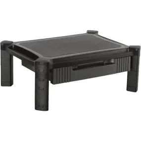 Brateck Height Adjustable Monitor Riser With Drawer Black
