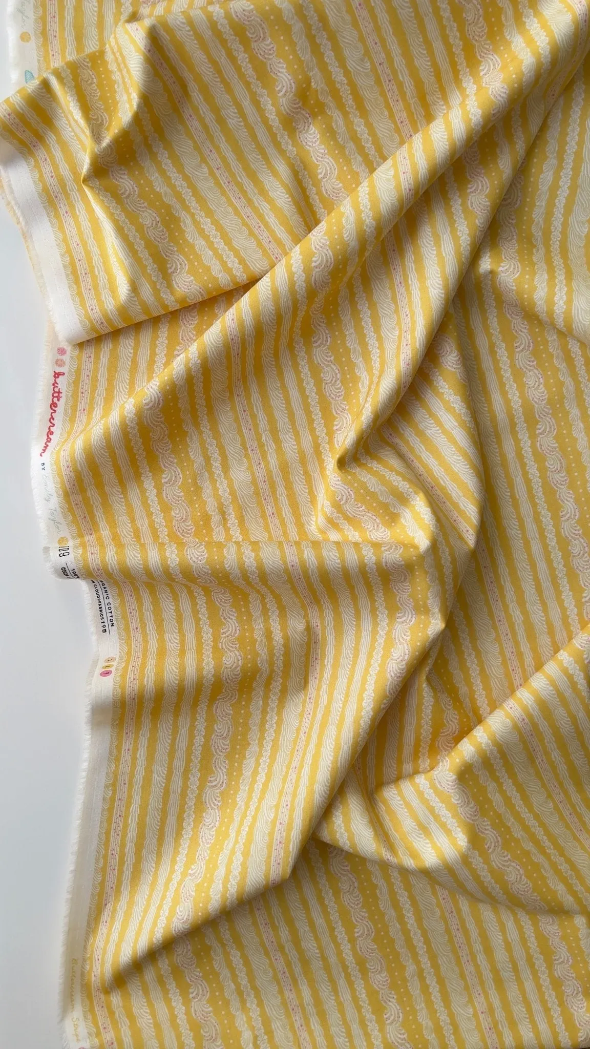 Buttercream Stripe - Buttercream - Emily Taylor - Cloud 9 Fabrics - Poplin