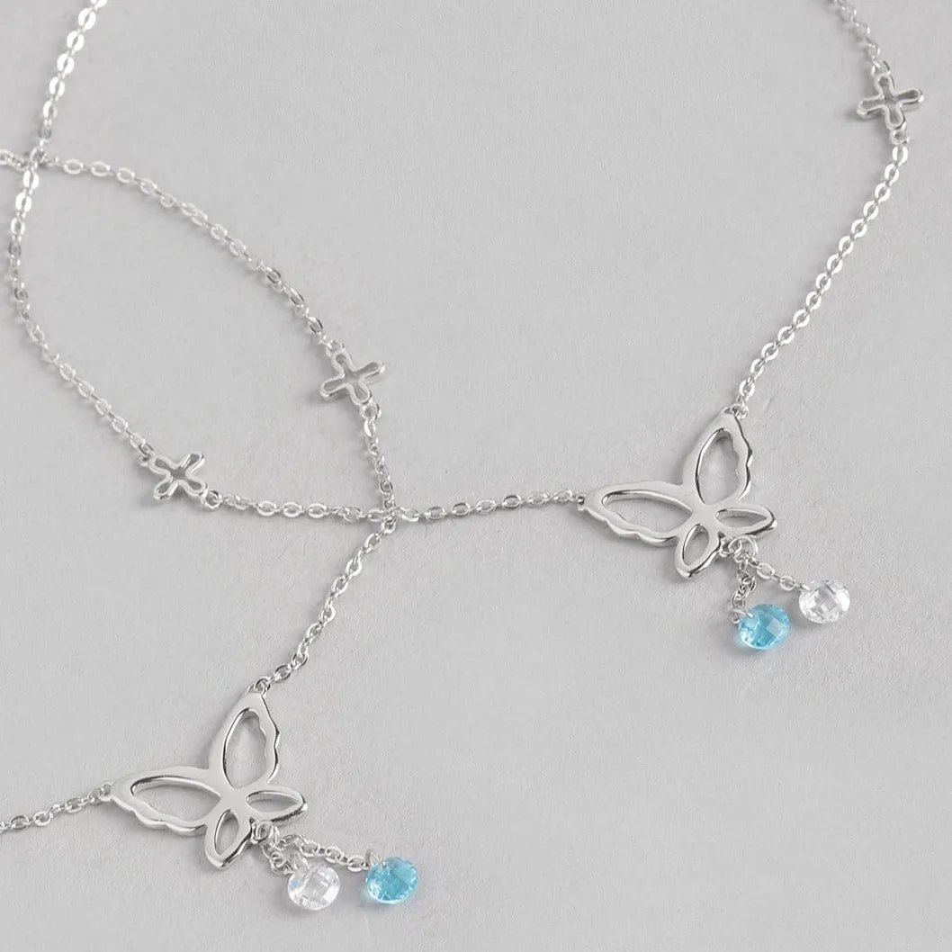 Butterfly 925 Sterling Silver Charm Anklet