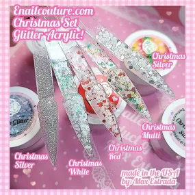 Christmas Set Glitter Acrylic ! (Nail Acrylic Powder Set Colors Glitter Acrylic Nail Powder Bling Series Professional Polymer Colorful Set for Nail Extension No Need Nail Lamp)