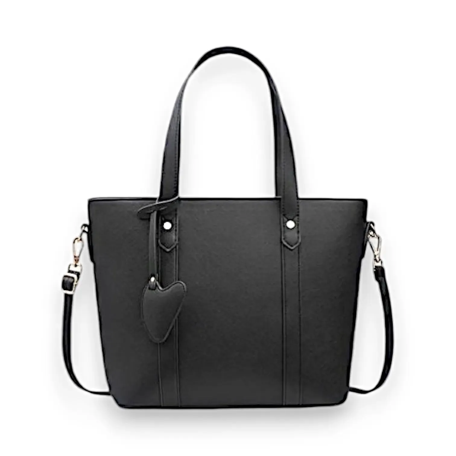 Classic Tote Bag with Heart Charm