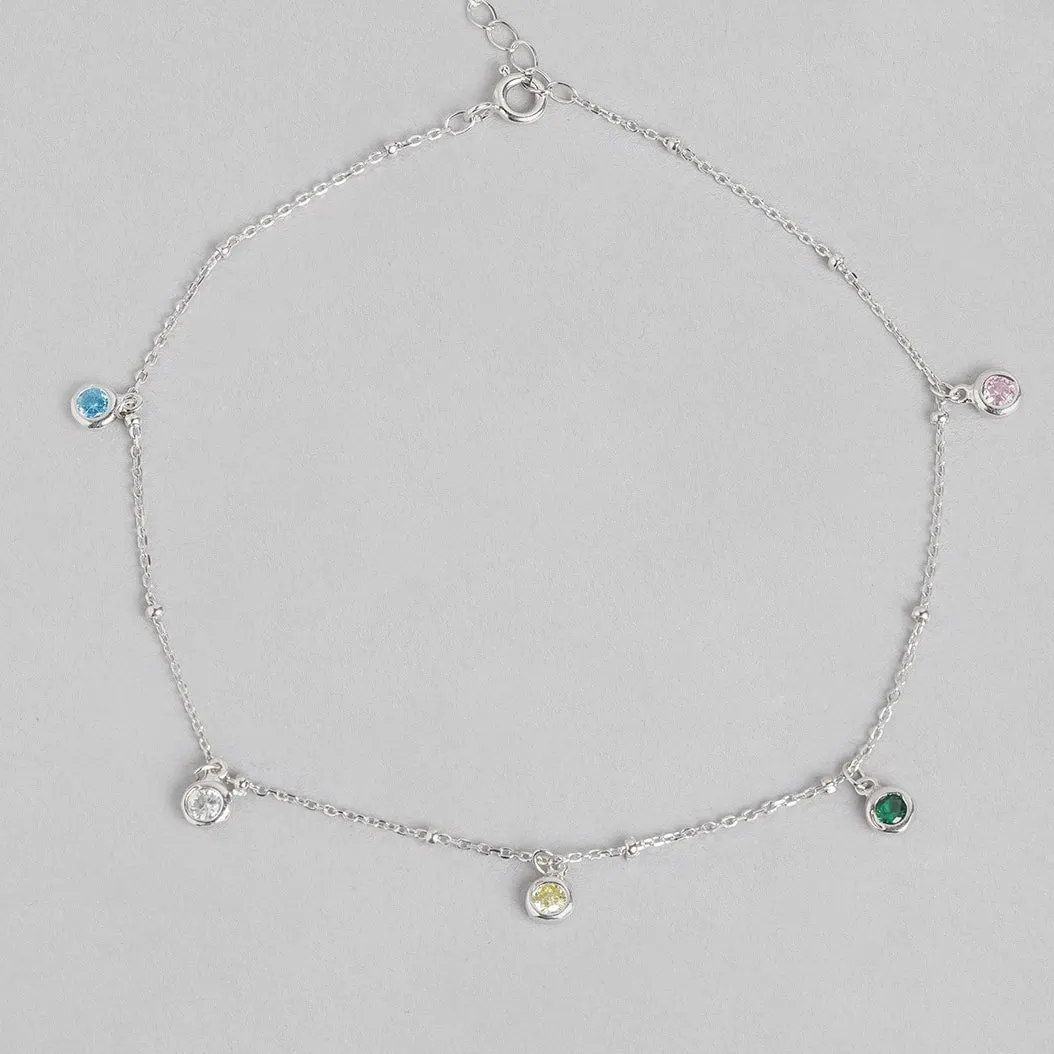 Color Drops 925 Sterling Silver Anklet