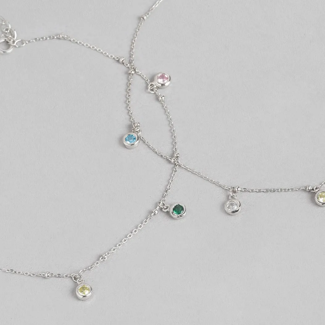Color Drops 925 Sterling Silver Anklet