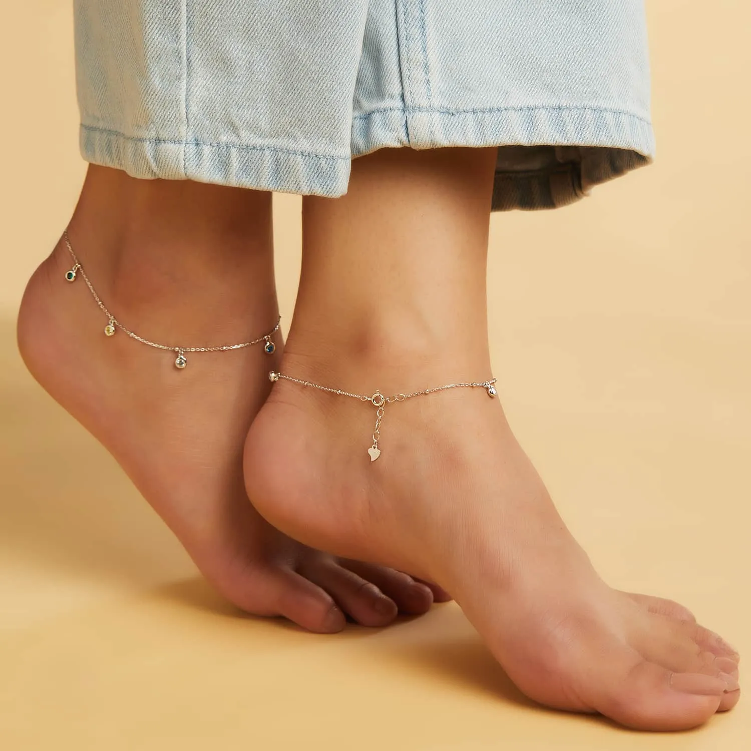 Color Drops 925 Sterling Silver Anklet