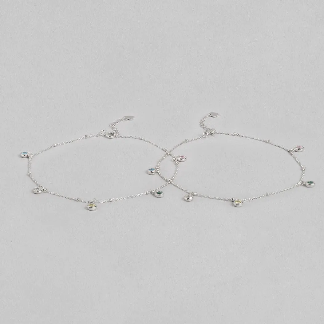 Color Drops 925 Sterling Silver Anklet